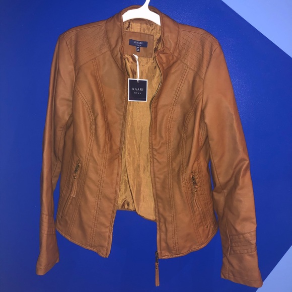 kaari blue leather jacket